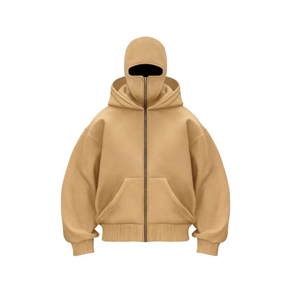 Double Layer Hooded Zipper Sweatshirt