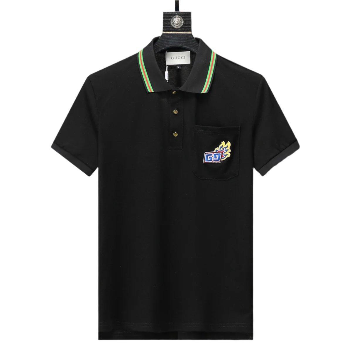 Gucci Black T-shirt with a collar