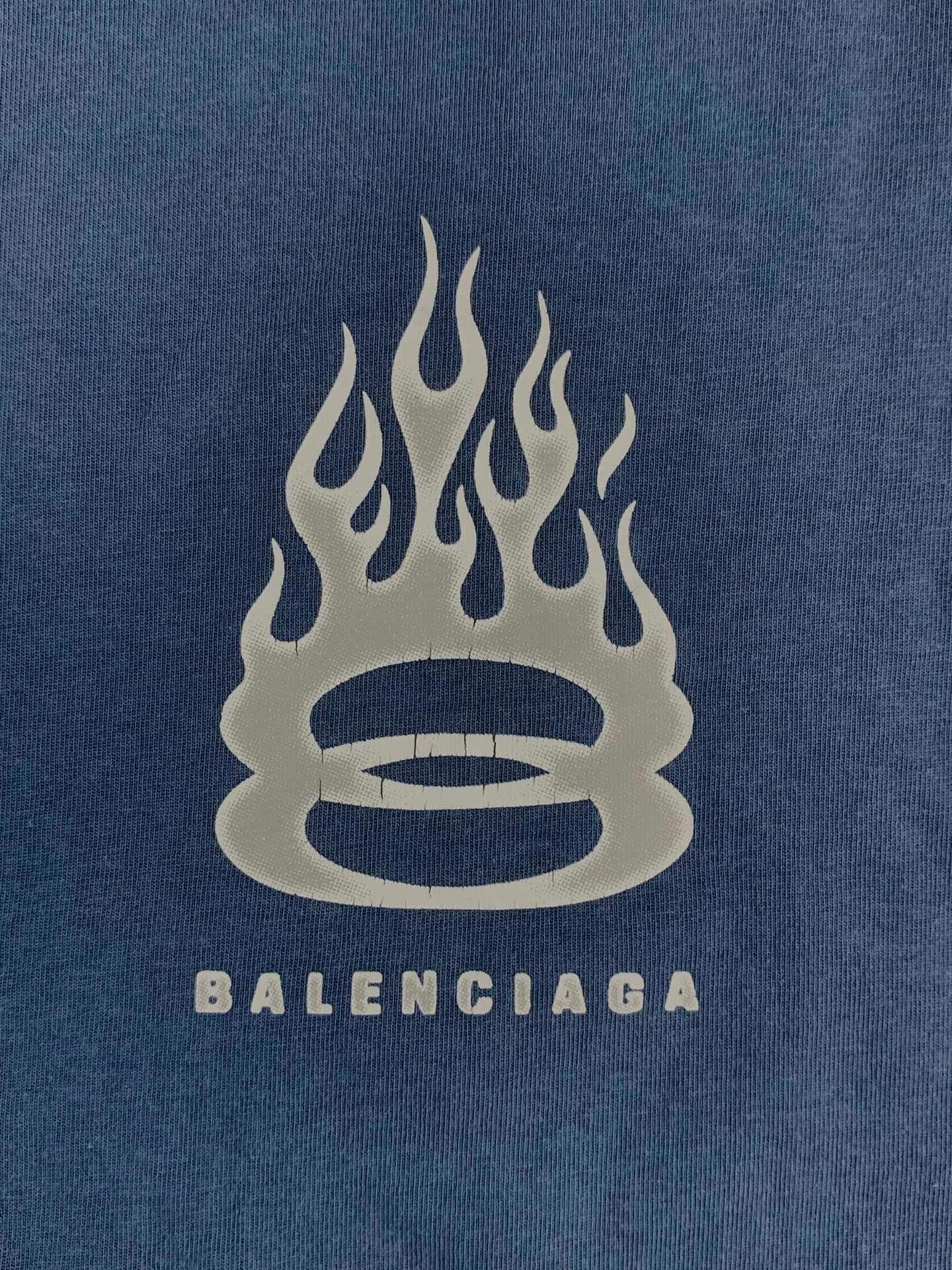 Balenciaga Light Blue T-Shirt Without Collar