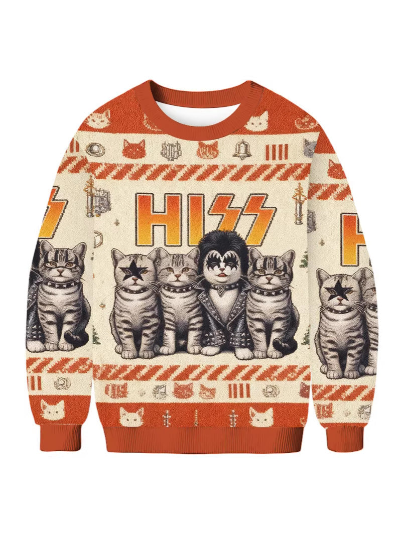 Casual Christmas Print Crew Neck Sweatshirts