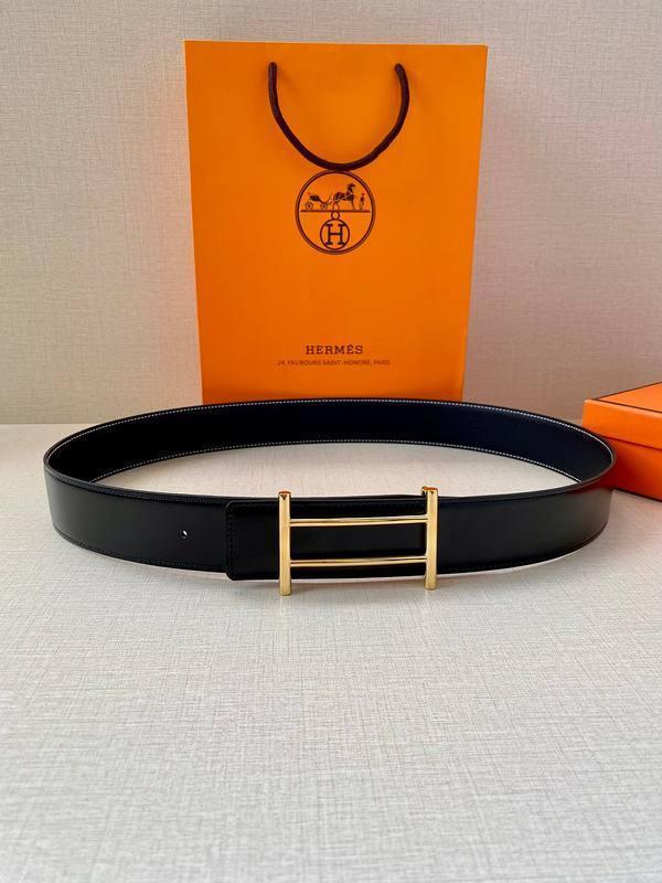 Hermes Men Gold Buckle Belt &