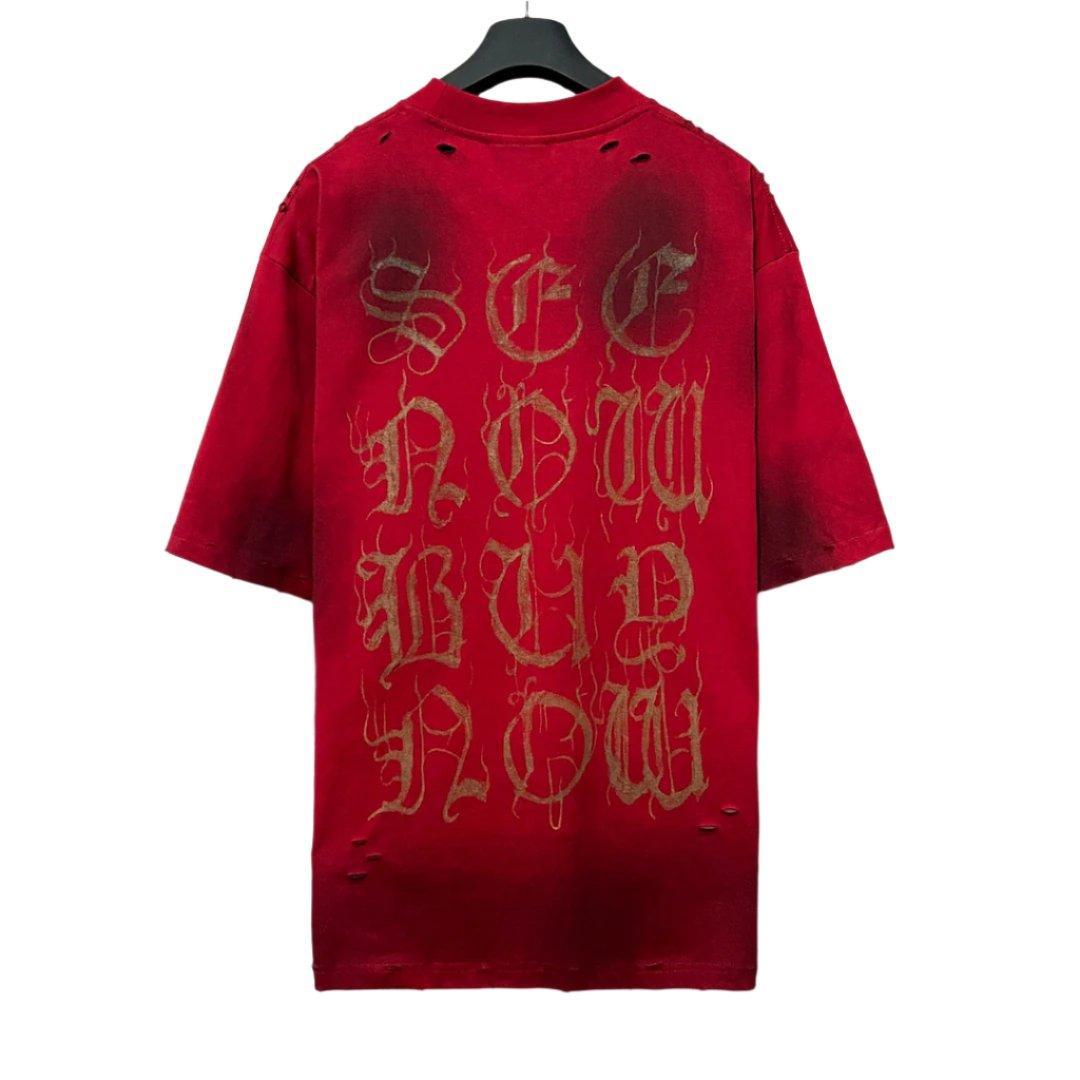 Balenciaga Red T-Shirt Without Collar