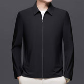 Mens versatile casual lapel jacket in solid colors with patch pockets for spring and autumn