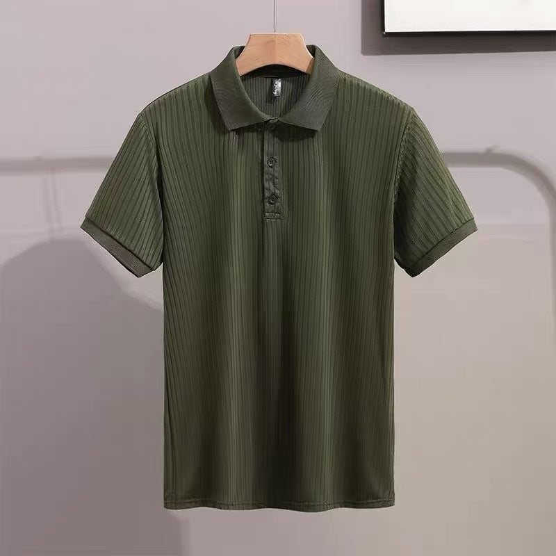 Mens Breathable Ice Silk Polo Shirt