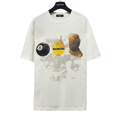 Balenciaga Cream T-Shirt Without Collar