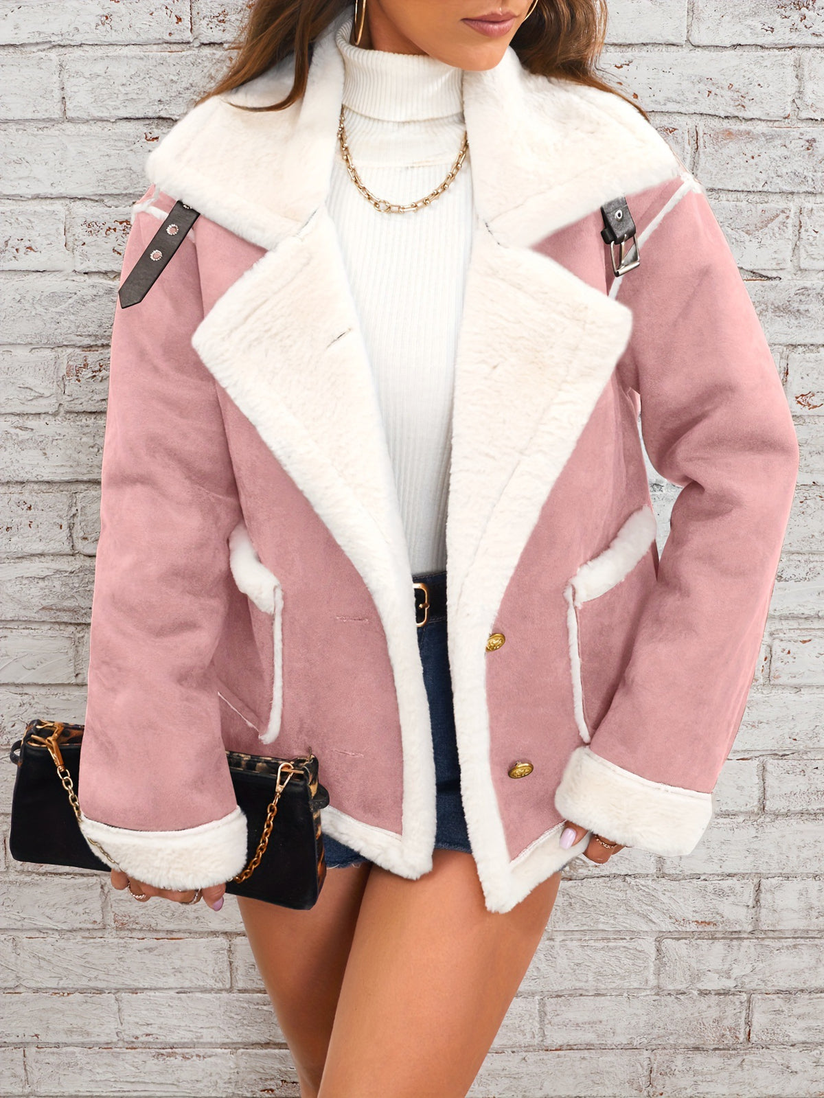 Autumn Winter Fashion Lapel Plush Jacket Fur Coat