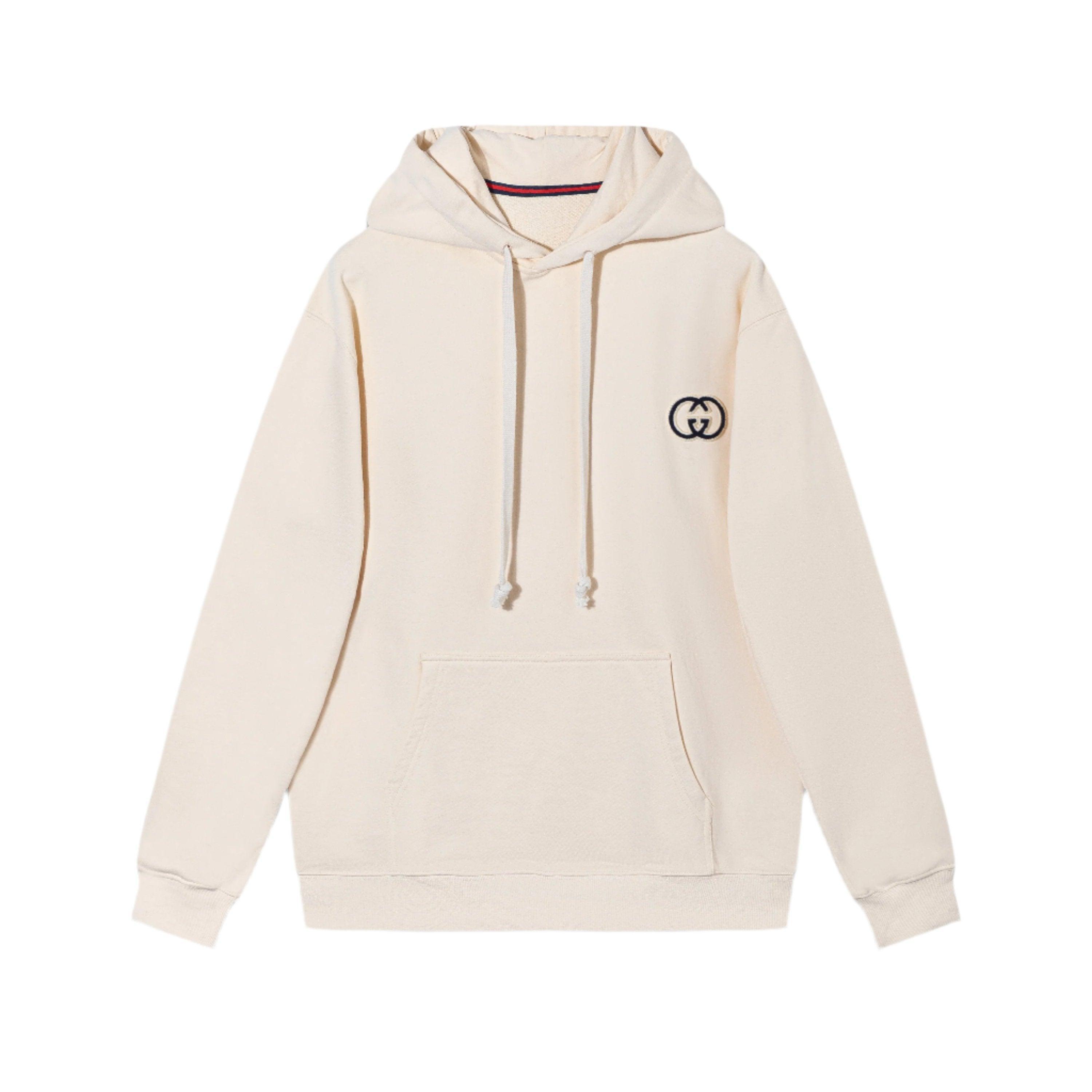 Gucci Cotton jersey hooded sweatshirt Beige