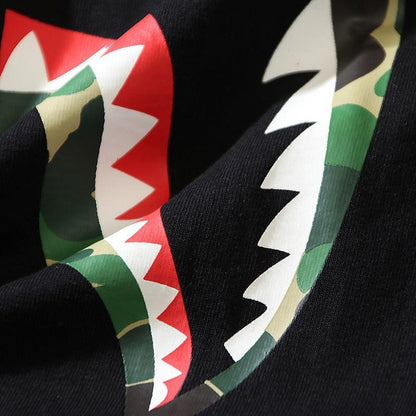 BATHING APE Black T-SHORT SLEEVE TEE 1ST CAMO SHARK TEE