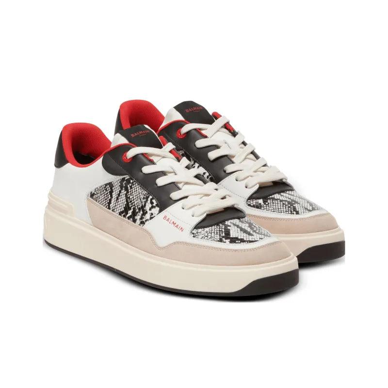 BALMAIN B-Court Flip Snakeskin-effect Sneakers