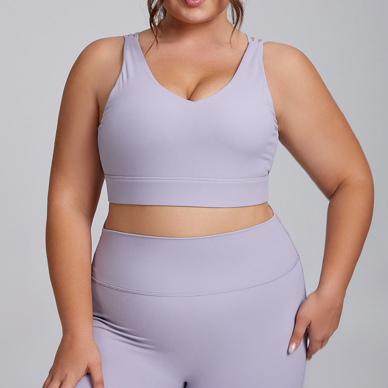 Womens Plus Size High Elastic Yoga Fitness Suit
