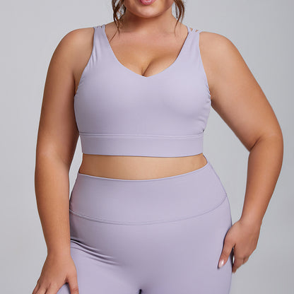 Womens Plus Size High Elastic Yoga Fitness Suit