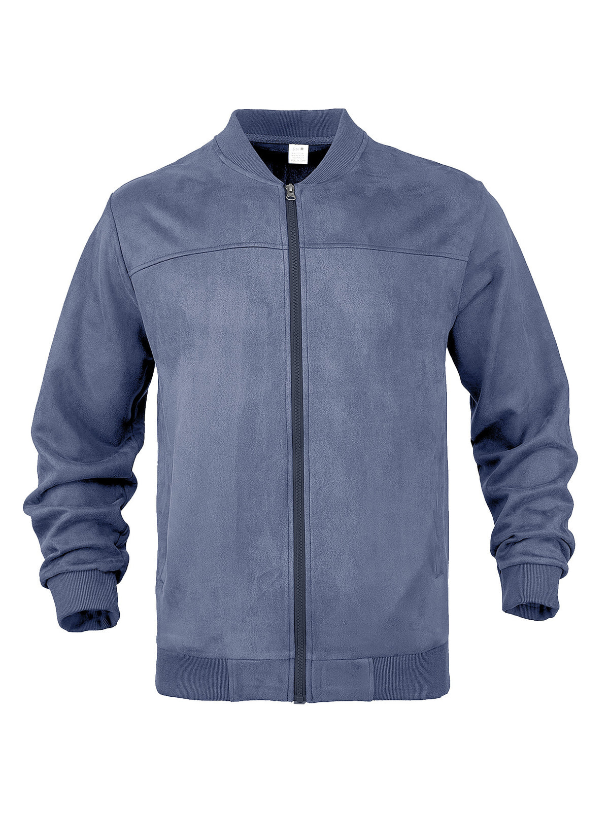 Mens Suede Stand Collar Zipper Jacket