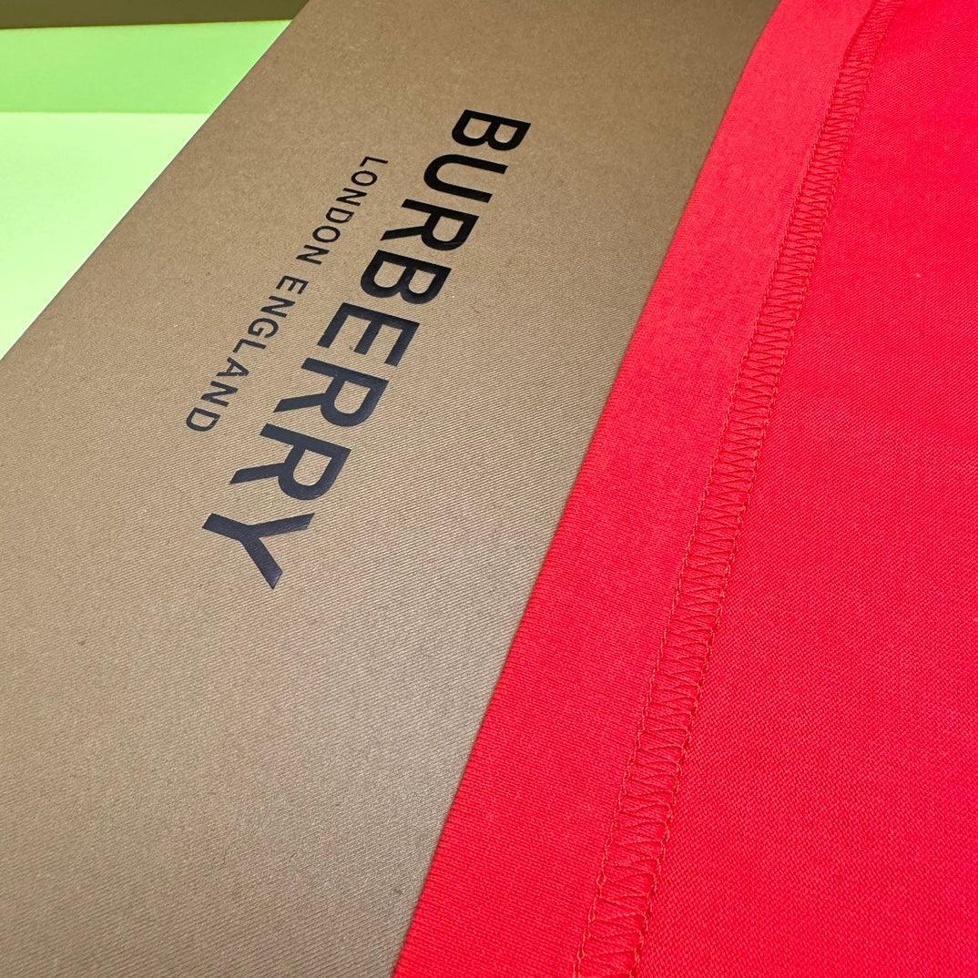 Burberry Red T-Shirt Without Collar