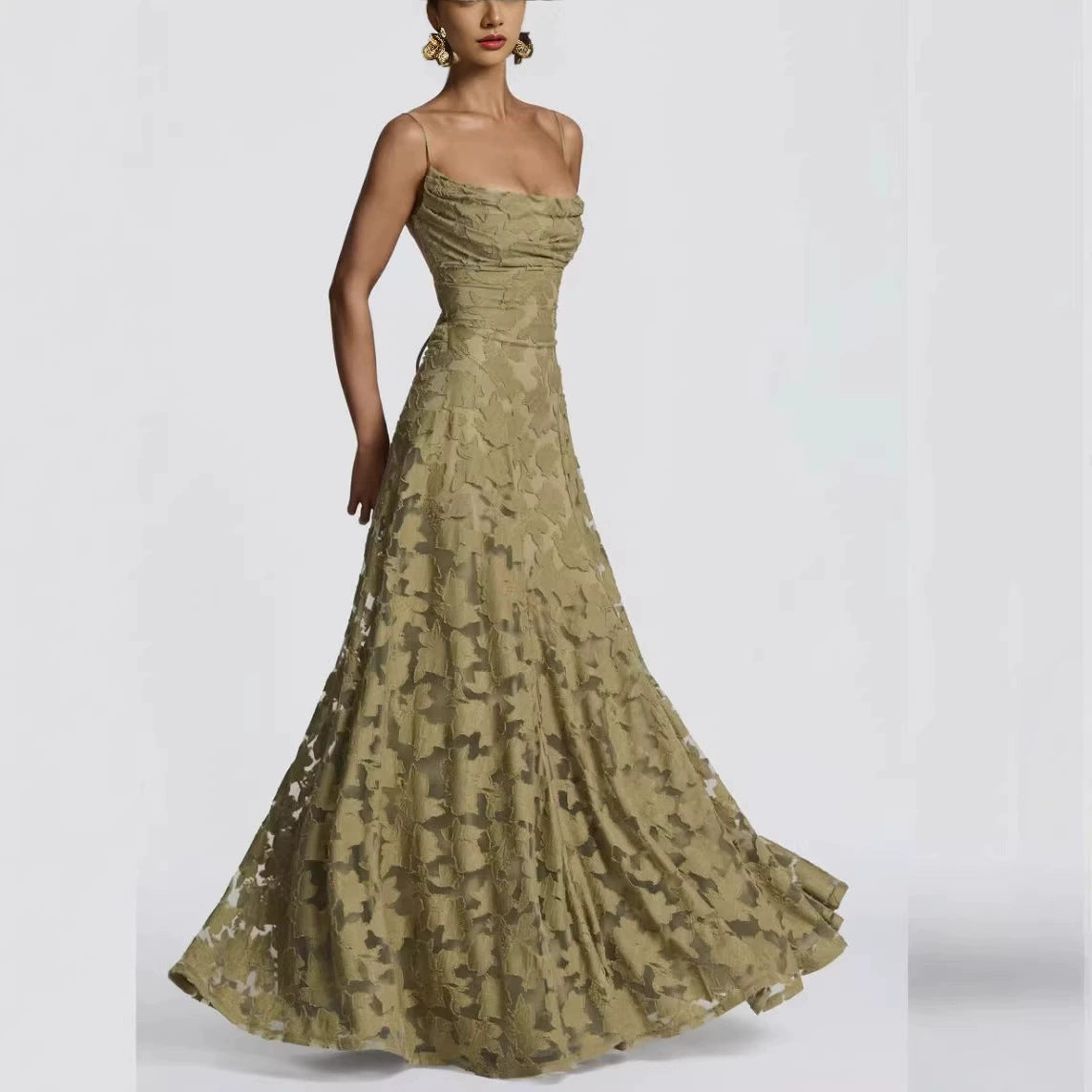 Elegant One-Shoulder Chiffon Dress