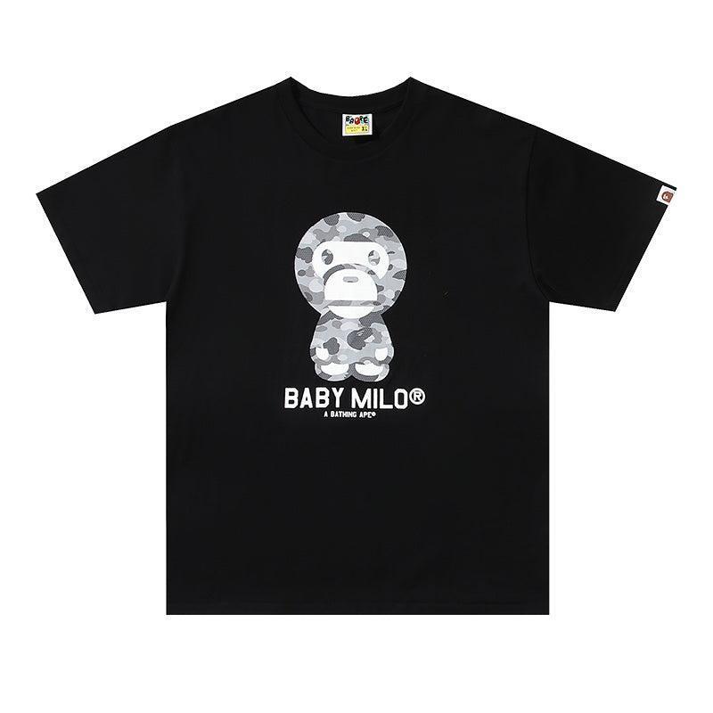 Bathing Ape Black Baby Milo T-Shirt without Collar