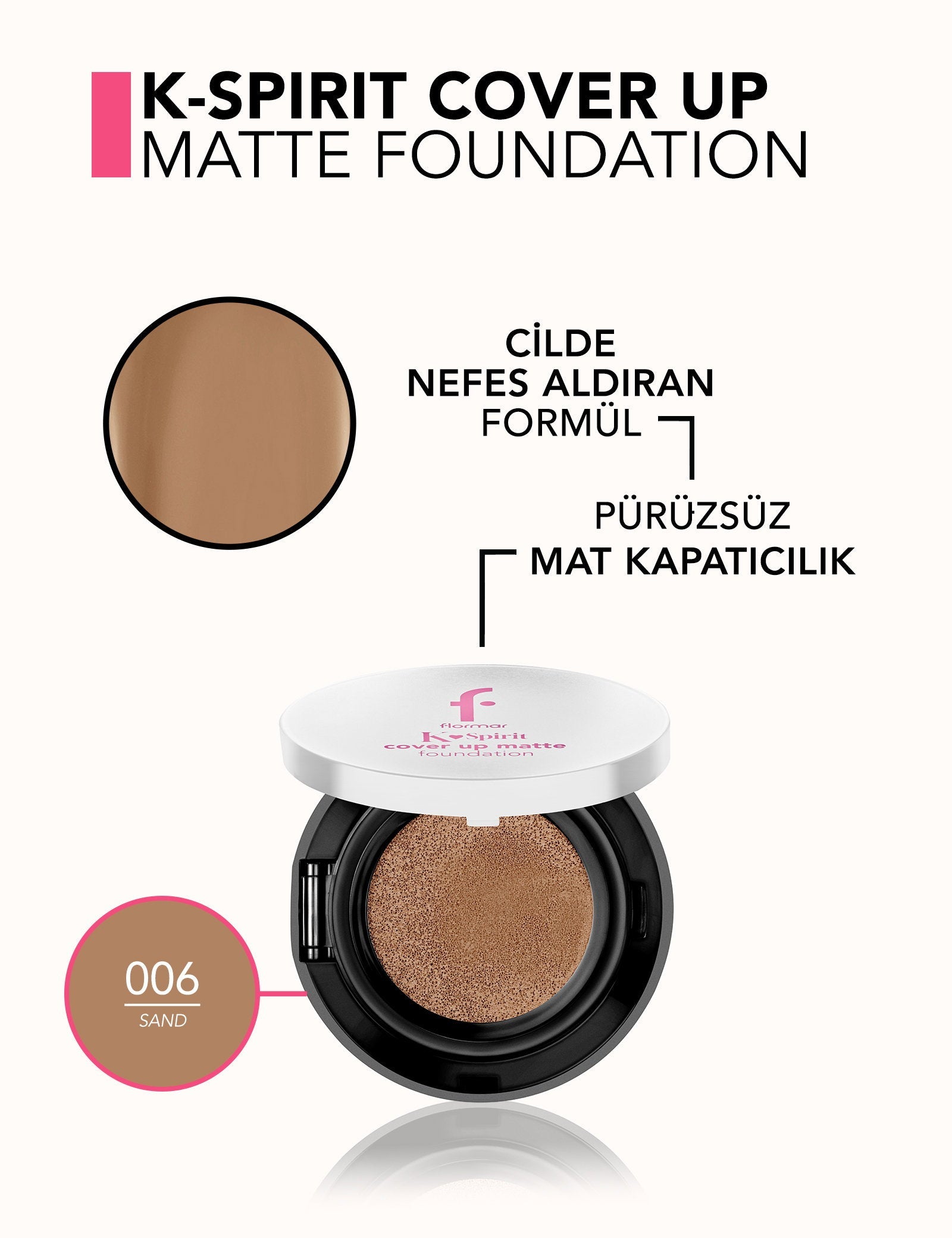 Flormar K-Spirit Cover Up Semi-Matte Cushion Foundation