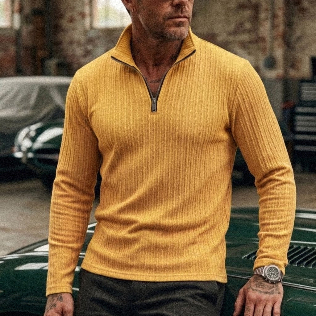 Long Sleeve Jacquard Polo Shirt