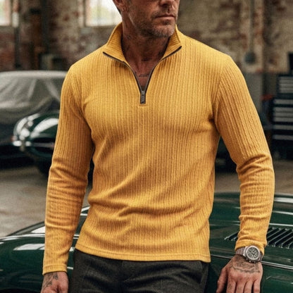 Long Sleeve Jacquard Polo Shirt