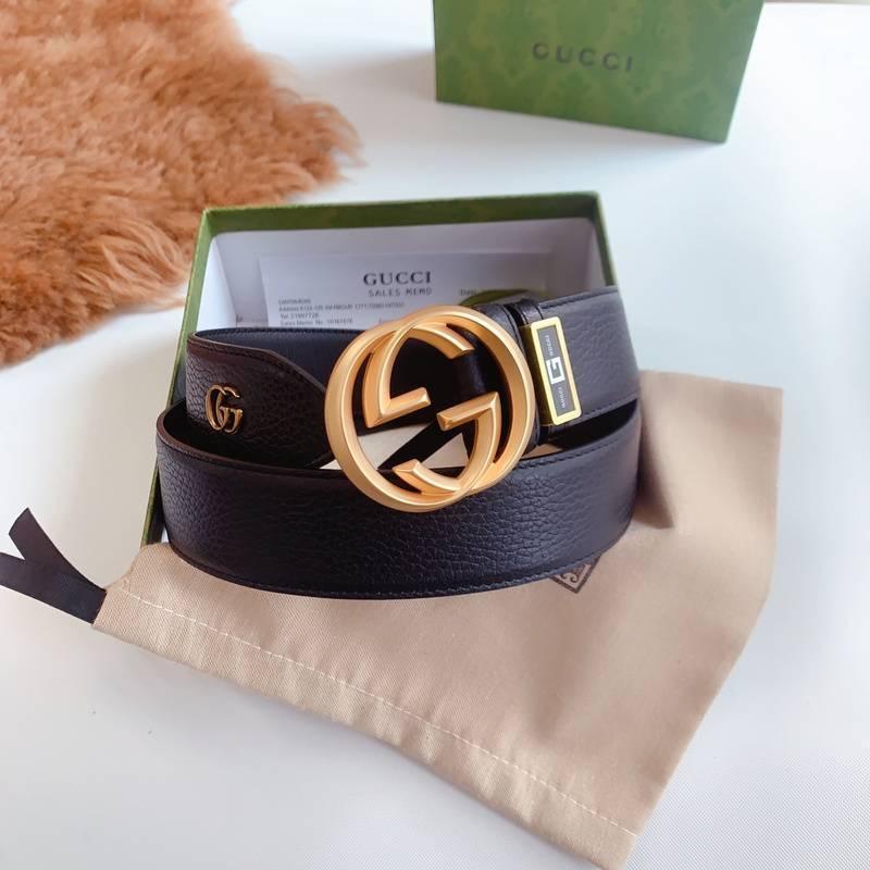 GUCCI Embellished coated-canvas and leather belt &