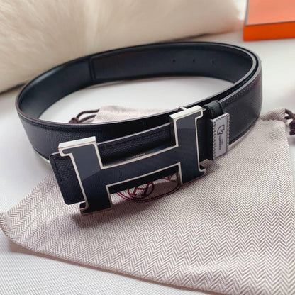Hermes Men Black Buckle Belt &