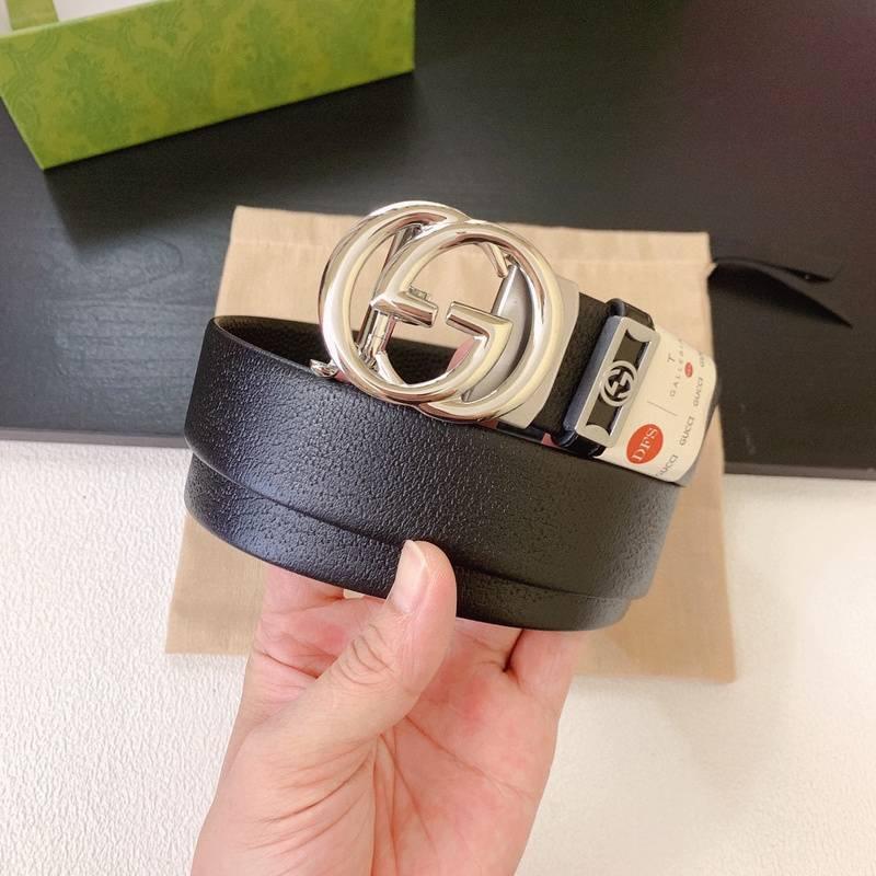 GUCCI Embellished coated-canvas and leather belt &