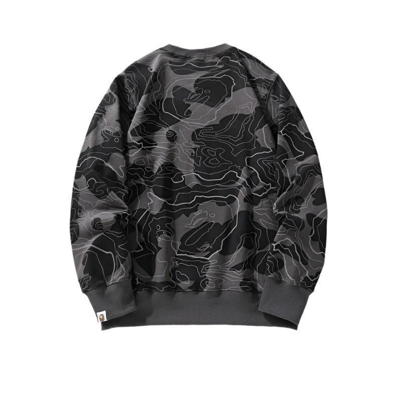 BATHING APE MEN SWEATSHIRT LAYERED CAMO CREWNECK MENS