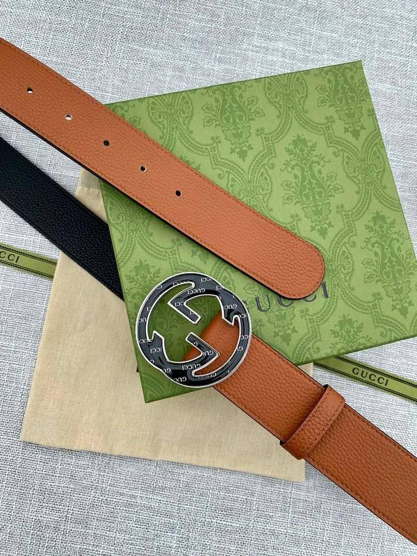 GUCCI Embellished coated-canvas and leather belt &