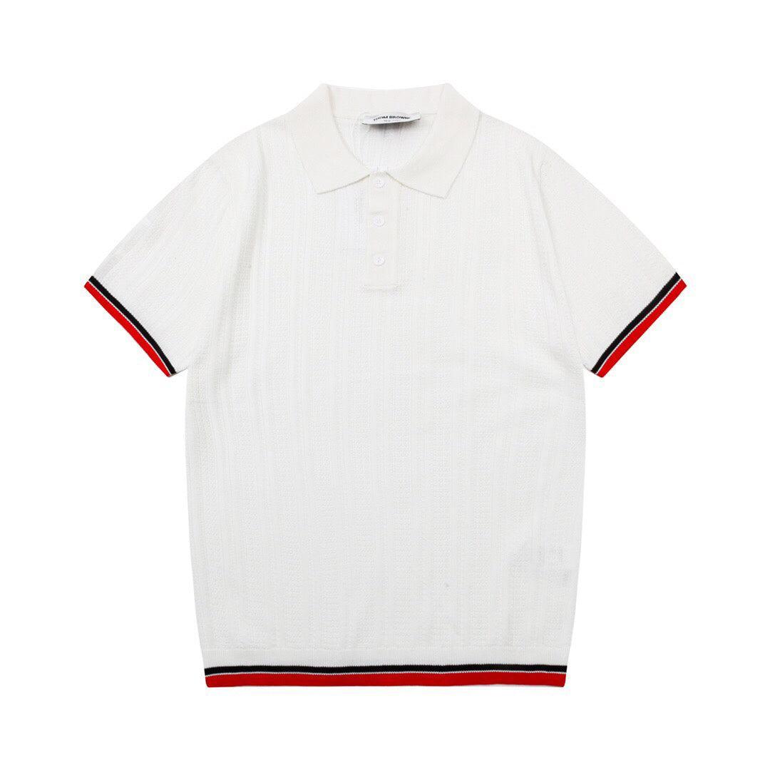 Thom Browne White T-Shirt with Collar
