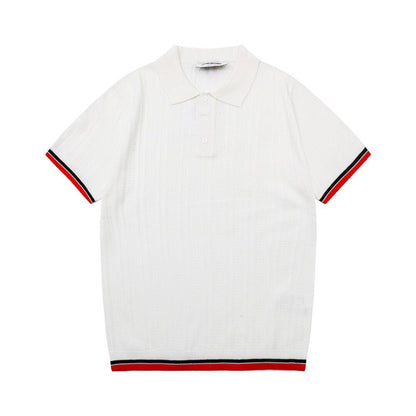 Thom Browne White T-Shirt with Collar
