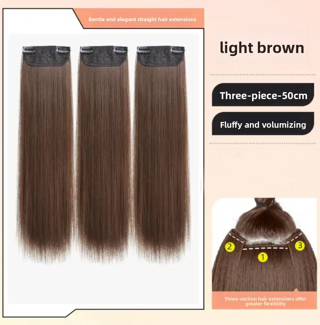Long Straight Hair Extensions Three-Piece Set