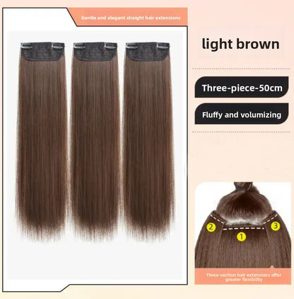 Long Straight Hair Extensions Three-Piece Set