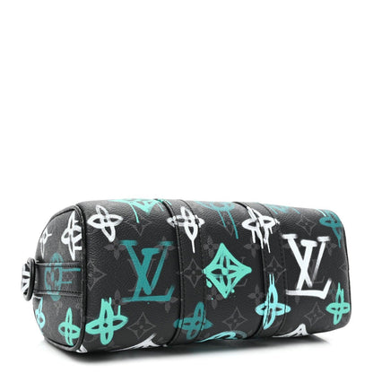 Louis Vuitton Monogram Eclipse LV Graffiti Keepall Bandouliere 25 &