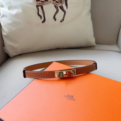 Hermes Men Gold Buckle Belt &