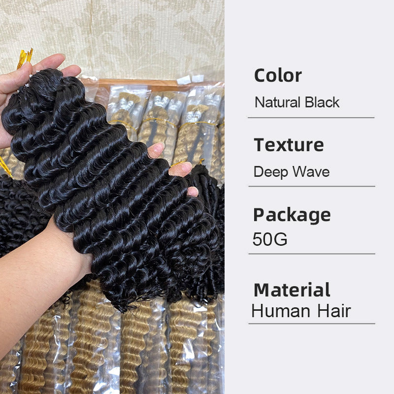 Real Human Hair Crochet Wigs Burmese Curly Crochet Human Hair Extensions