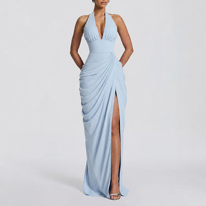 Elegant Halter Neck Evening Gown