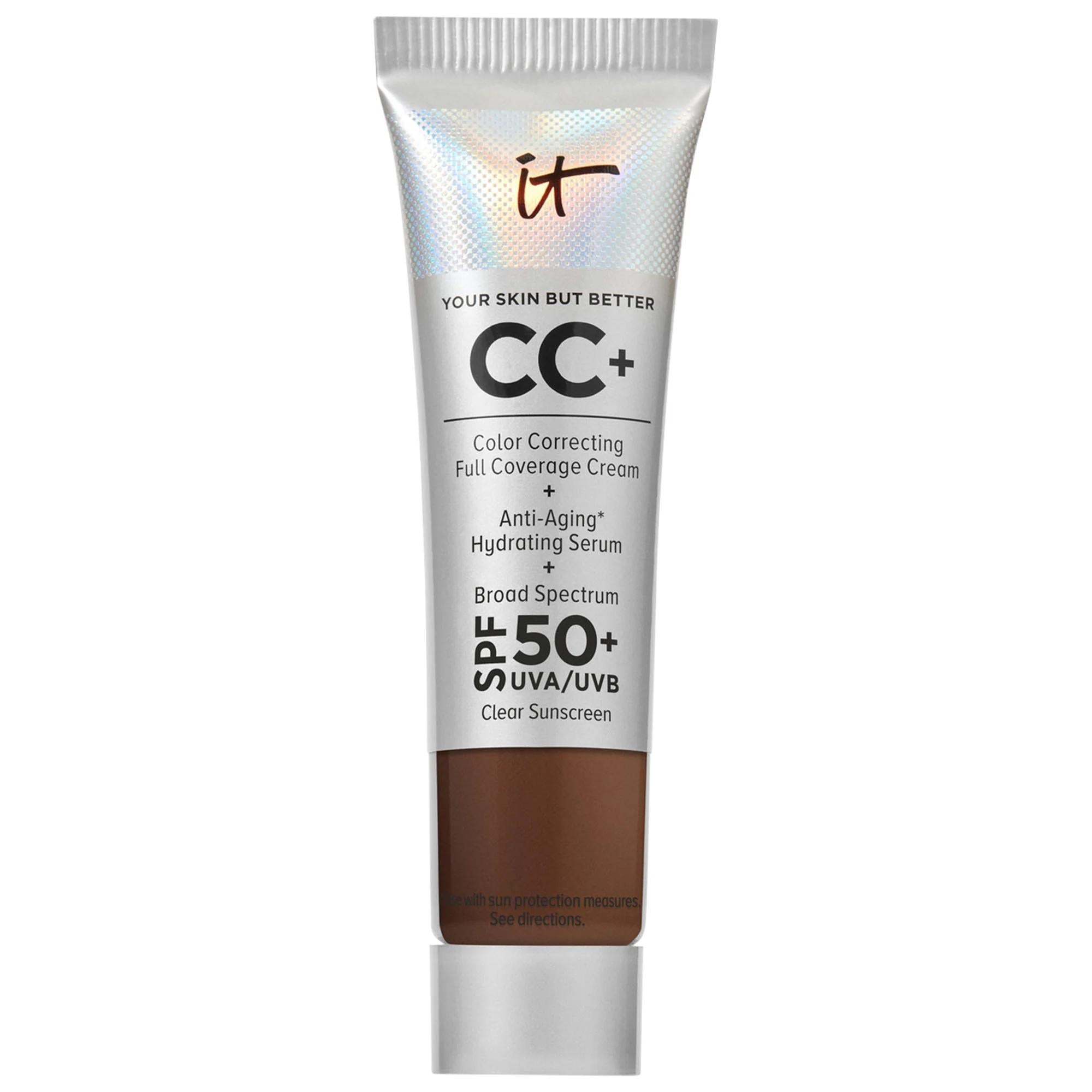 IT Cosmetics CC+ Cream Full Coverage Foundation SPF 50+: Color Correcting, Hydrating, Anti-Aging - Natural Finish &amp; Sun Protection
