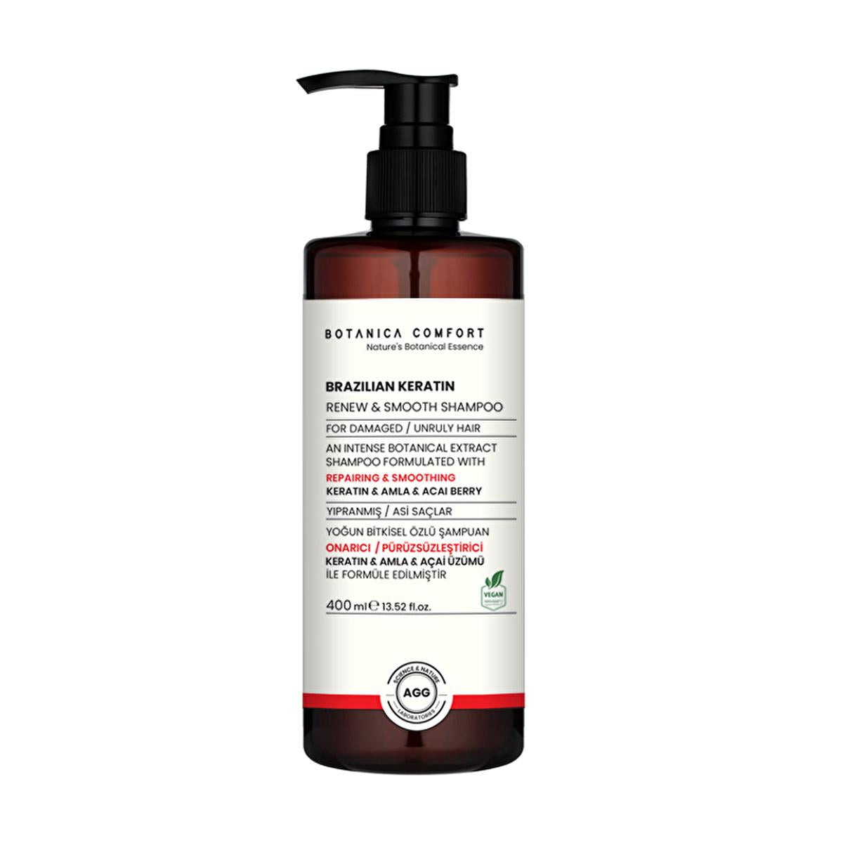 Botanica Comfort Brazilian Keratin Renew &amp; Smooth Shampoo - 13.53 fl oz - Nourishing &amp; Smoothing Hair Care for Damaged Hair