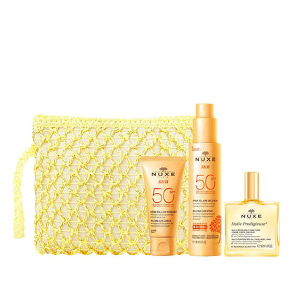 Nuxe Sun Silky Summer Routine SPF Face, Body Cream &amp; Dry Oil Trio