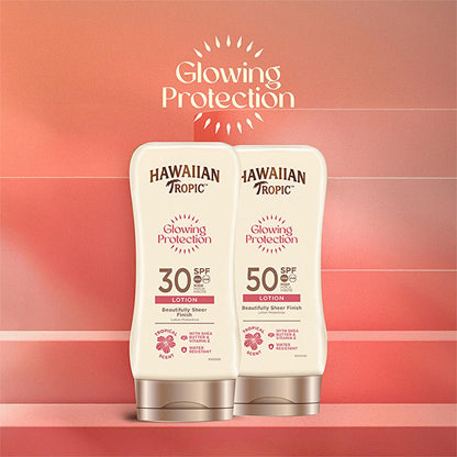 Hawaiian Tropic Glowing Protection SPF 50 Sunscreen Lotion - UVA/UVB, Vegan &amp; Cruelty-Free, Moisturizing - 6.09 fl oz