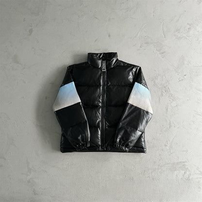 Gradient color embroidered winter jacket set