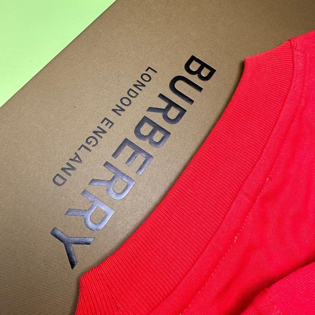 Burberry Red T-Shirt Without Collar