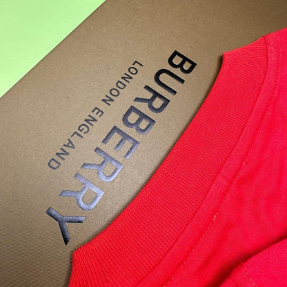 Burberry Red T-Shirt Without Collar