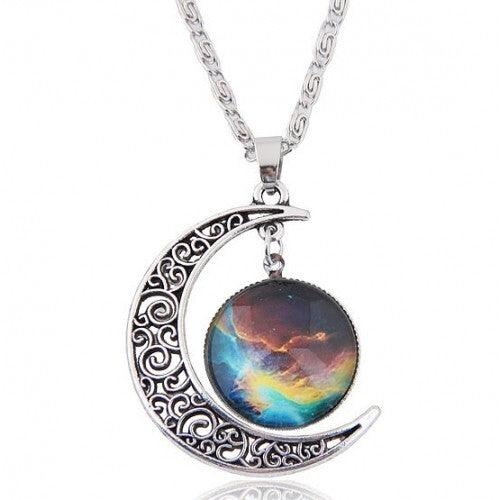 Hollow Moon and Sun High Fashion Costume Necklace - Pattern 7