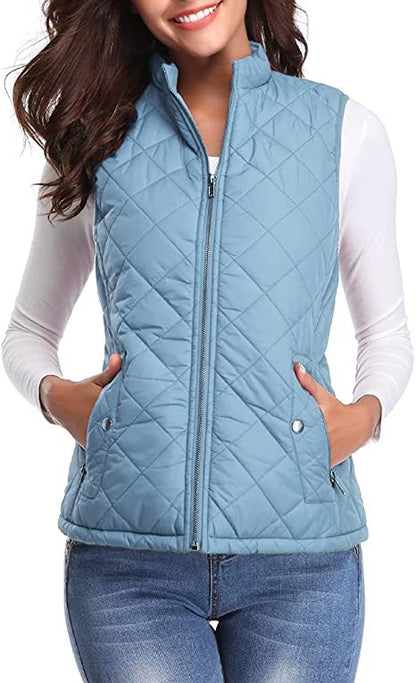 Quilted Stand Collar Cotton Vest