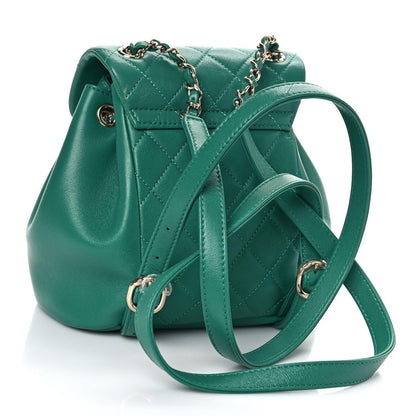 Chanel Shiny Caviar Quilted Small Duma Pockets Drawstring Backpack