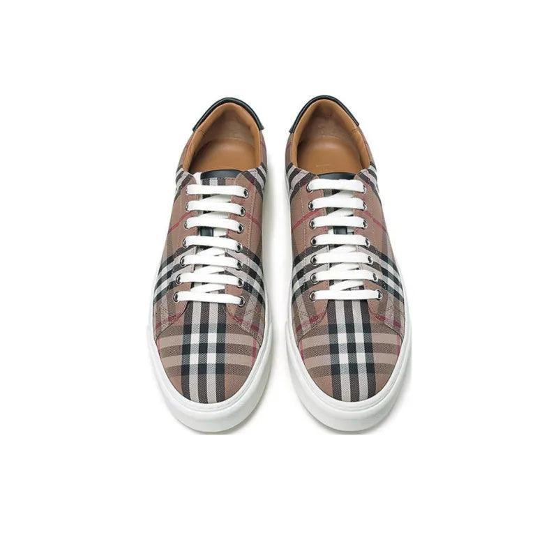Burberry Check Print Low-Top Sneaker Dark Brown