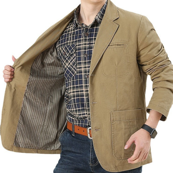 Mens Casual Cotton Suit