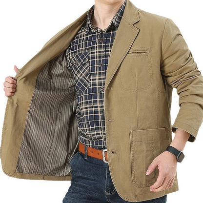 Mens Casual Cotton Suit