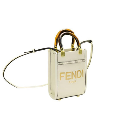 Fendi  Vitello King Plexiglass Logo Embossed Mini Fendi Sunshine Shopper Tote