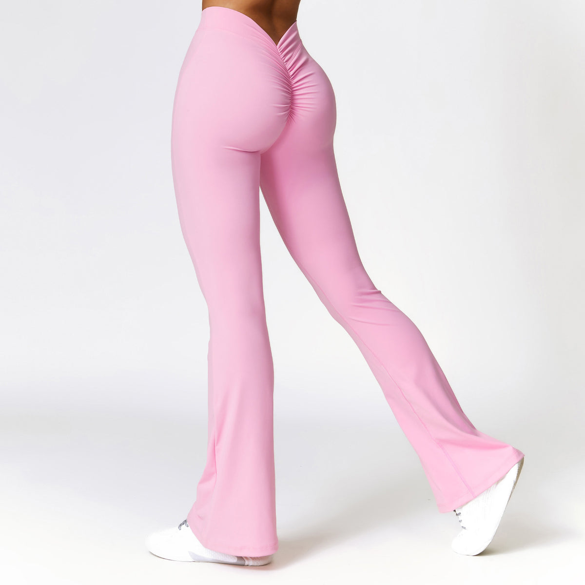 High Waist Flared Yoga Pants with Quick Dry Fabric